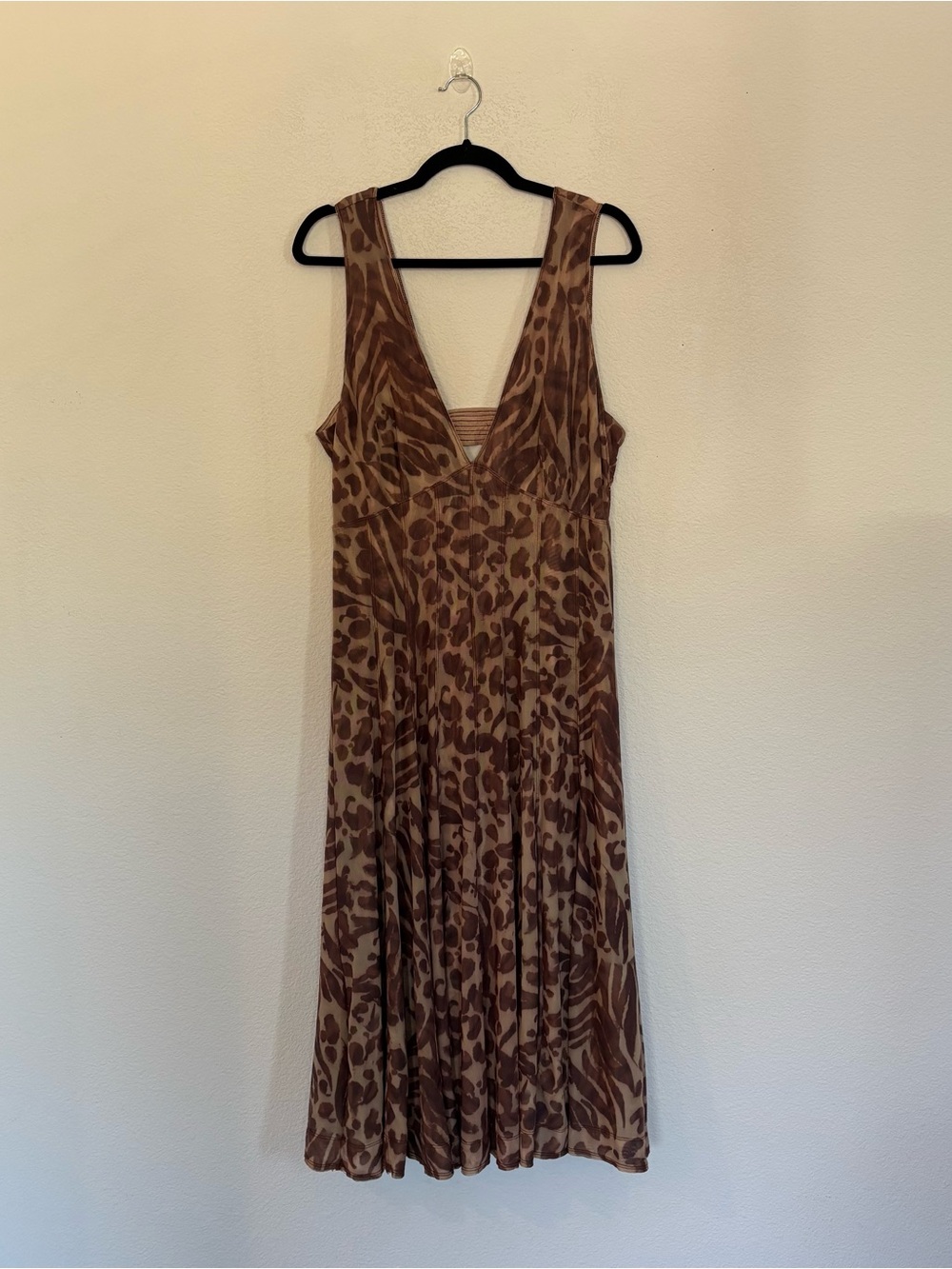Pilcro Anthropologie Seamed V Neck Mesh Dress - Picture 3 of 10